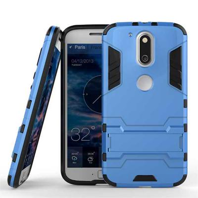 Detachable 3 in 1 Hard PC + TPU with Kickstand Hybrid Back Cover Case for Motorola Moto G4 Plus - Blue