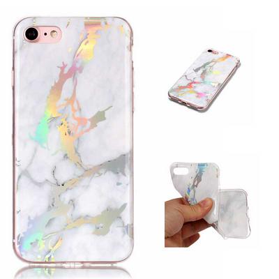 Rainbow Lightning Marble Pattern Soft TPU Back Cover Case for iPhone 7 / 8 - White