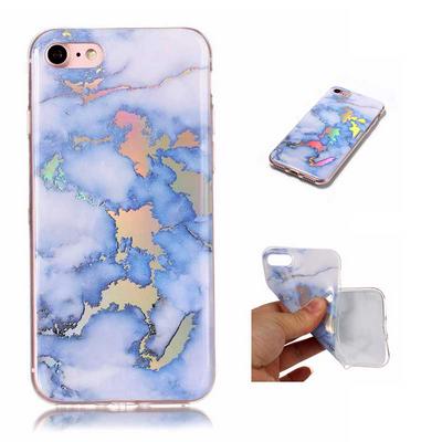 Rainbow Lightning Marble Pattern Soft TPU Back Cover Case for iPhone 7 / 8 - Violet