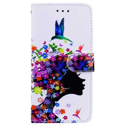 New Colored Painting Wallet Style Card Slots Stand Magnetic Flip PU Leather + TPU Back Cover Case for Samsung Galaxy S8 / G9500 - Girl