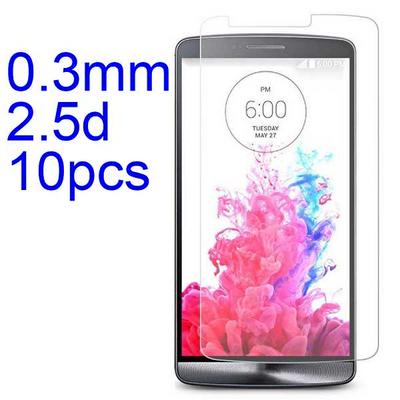 10Pcs 0.3mm 2.5D AGC Material Tempered Glass with Toyo Glue Electroplating Fingerprint Coating Screen Protector for LG G3(D855/D850/D851)