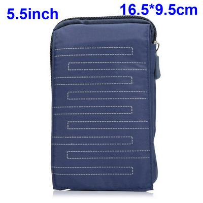 Universal 5.5 Inch Multi-function 3-level Sports Pouch Bag with Rope for Samsung Note4/ Note3/Note2/iphone6 /5S /4S (Horizontal Strips on Blue Background)