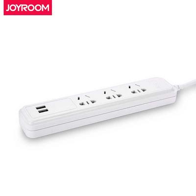 Joyroom P100 Creative Universal Multi Sockets Power Strip 2 Port USB Phone Charging Station for Android and IOS Phone ( White )