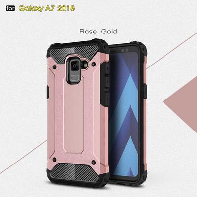 King Kong Armor 2 in 1 Detachable Hard PC + Soft TPU Hybrid Back Cover Case for Samsung Galaxy A7 (2018) - Rose Gold