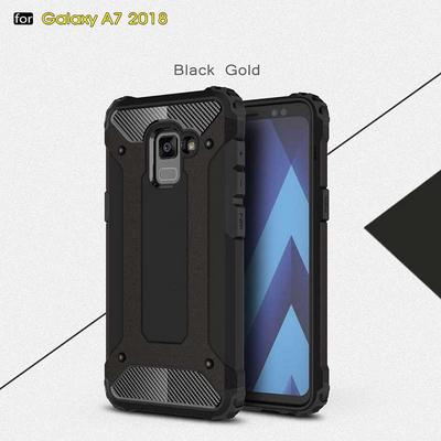 King Kong Armor 2 in 1 Detachable Hard PC + Soft TPU Hybrid Back Cover Case for Samsung Galaxy A7 (2018) - Black