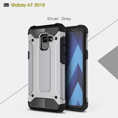 King Kong Armor 2 in 1 Detachable Hard PC + Soft TPU Hybrid Back Cover Case for Samsung Galaxy A7 (2018) - Grey