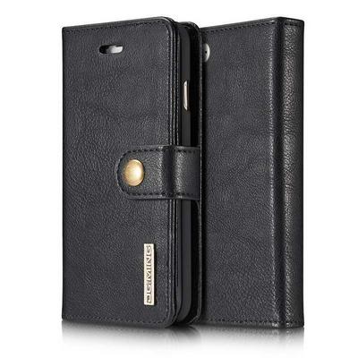 DG.MING Card Slots Magnetic Flip Wallet Style PU Leather + PC Back Cover Case for iPhone 7 - Black