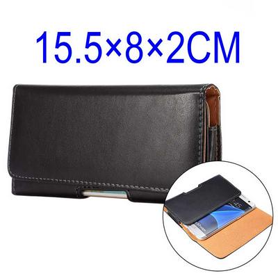 Universal Sheepskin Grain Pattern Rotatable Waist Belt Clip Magnetic Flip Leather Holster Case for Samsung Galaxy S7 Edge 5.5 inch - Black
