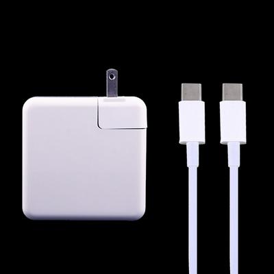 US Plug 61W USB-C / Type-C Power Adapter with 2m USB Type-C Male to USB Type-C Male Charging Cable for iPhone Samsung Huawei Xiaomi HTC and Other Smart Phones 