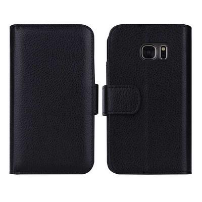 Lichee Pattern Multifunctional Two Layers PU Leather + Hard PC 7 Card Slots with Stand and Magnetic Buckle Case for Samsung Galaxy S7 / G9300 - Black