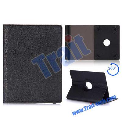 360 Rotatable Stand Folio Style Flip Leather Case for 10 Inch All Tablet PC with Safety Belt (Black) 