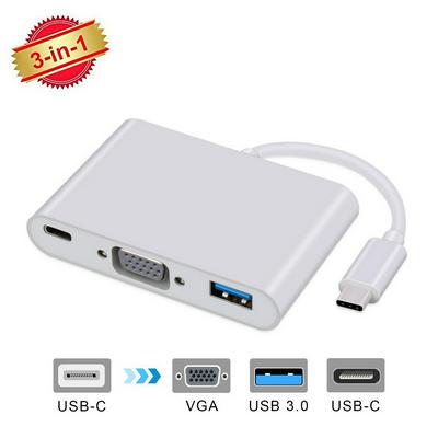 Type-C Male to Female VGA Audio HDMI Connector Cable USB 3.1 Adapter For Laptop Macbook VGA + PD + USB 