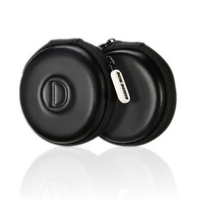 DUX DUCIS Round PU Leather Zipper Hard Carrying Case Bag Storage Box for Apple Airpods Samsung Xiaomi Huawei Wireless Bluetooth Earphones - Black