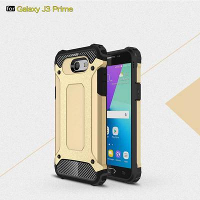 King kong Armor 2 in 1 Detachable Hard PC + Soft TPU Hybrid Back Cover Case for Samsung Galaxy J3 Prime - Royal Gold