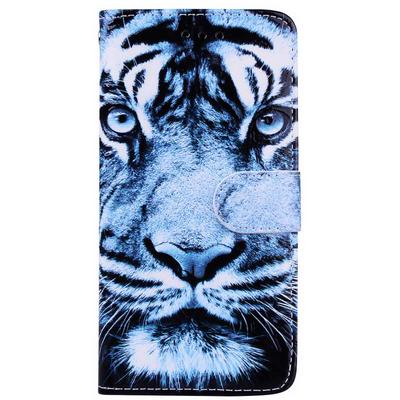 New Colored Painting Wallet Style Card Slots Stand Magnetic Flip PU Leather + TPU Back Cover Case for Samsung Galaxy S8 / G9500 - Tiger