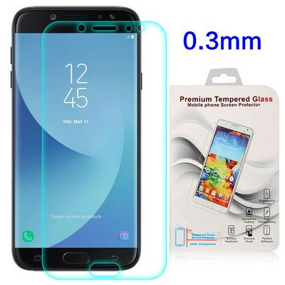 Anti Scratch 0.3mm Arc Face Full Screen Transparent Tempered Glass Screen Protector Film for Samsung Galaxy J7 Pro