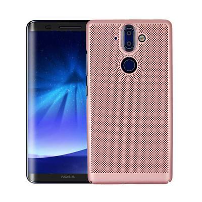 Heat Dissipation Cell Hole Shock Absorption Solid Color Hard PC Back Cover Case for Nokia 9 - Rose Gold