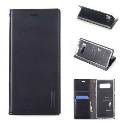 Mercury Goospery Orchid Moon PU Leather + TPU Back Cover Case with Card Holder Wallet and Stand for Samsung Galaxy Note 8 - Black
