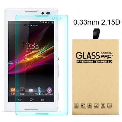 9H 0.3mm 2.15 Degree Curved Surface Tempered Glass Protector for Sony Xperia C(S39h)