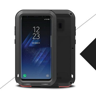 Love Mei Detachable 360 Degree Protecting Aluminium Frame + TPU Back Cover + HD Tempered Glass Screen Protector Powerful for Samsung Galaxy S8 / G9500 - Black