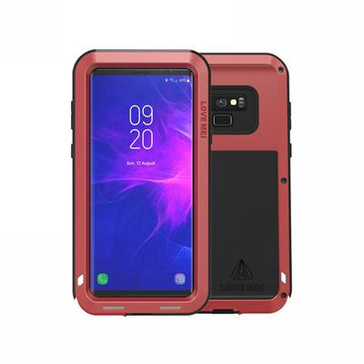Love Mei Detachable 360 Degree Protecting Aluminium Frame + TPU Back Cover + HD Tempered Glass Screen Protector Powerful for Samsung Galaxy Note 9 - Red