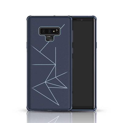 Anti-Slip Texture Design Sweatproof Anti-Fingerprint Anti-Drop Car Magnet Adsorption Soft TPU Back Cover Protective Case for Samsung Galaxy Note 9 - Sapphire Blue