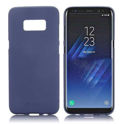 Mercury Goospery Solid Color Soft Feeling Soft Silicone Back Cover Case for Samsung Galaxy S8 Plus - Navy Blue