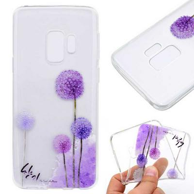 Color Painted Transparent Soft TPU Back Cover Protective Phone Case for Samsung Galaxy S9 - Dandelions