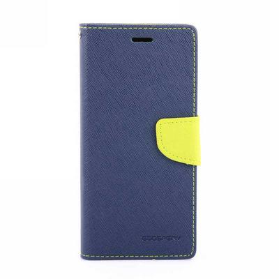 Mercury Goospery Double Color Series Side Flip PU Leather + Soft TPU Card Slots with Stand and Magnetic Buckle Protective Case for Samsung Galaxy Note 9 - Navy Blue
