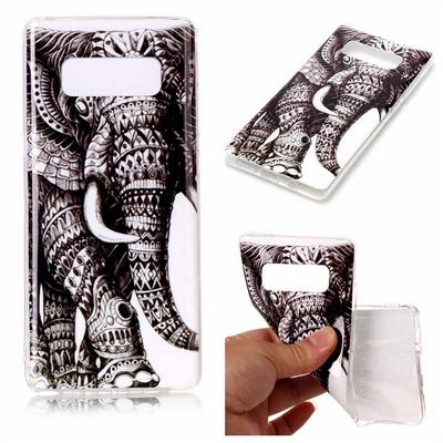 Color Painting Ultra Thin Soft TPU Back Cover Case for Samsung Galaxy Note 8 - Elephant