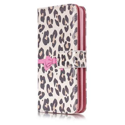Colored Painting PU Leather + TPU Back Cover Case with Card Holder Wallet and Stand for Samsung Galaxy S9 - Leopard