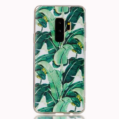 Painted Anti-Scratch Soft TPU Back Cover Protective Case for Samsung Galaxy S9 Plus - Banana Leaf