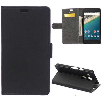 Wallet Style Card Holder Flip PU Leather Stand Case for LG Nexus 5X - Black