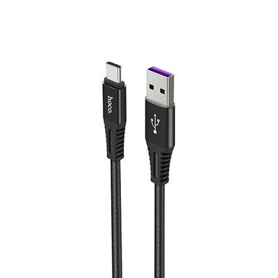 HOCO X22 1m USB to Type-C 5A Quick Charging Data Cable for Samsung Huawei Xiaomi - Black