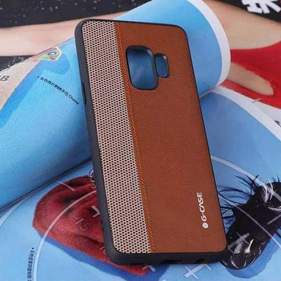 G-case Earl Series PU Leather Coated Hard PC + TPU Protector Back Cover Case for Samsung Galaxy S9 - Brown