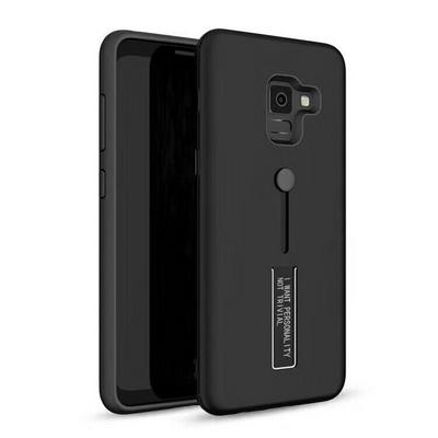 Angibabe Variety Raytheon 2 in 1 Shockproof Anti-Fingerprint Hard PC + Soft TPU with Hidden Stand Back Cover Case for Samsung Galaxy S9 - Black