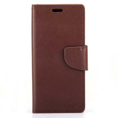 Mercury Goospery Bravo PU Leather + TPU Back Cover Case with Card Holder Wallet and Stand for Samsung Galaxy S9 - Coffee
