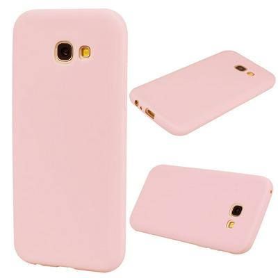 Frosted Solid Color Super Thin Anti Drop Soft TPU Back Cover Protective Case for Samsung Galaxy A5 (2017) - Pink