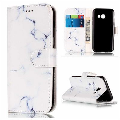 Wallet Style PU Leather + Soft TPU Card Holder with Stand and Magnetic Buckle Case for Samsung Galaxy A5 (2017) - White Pattern
