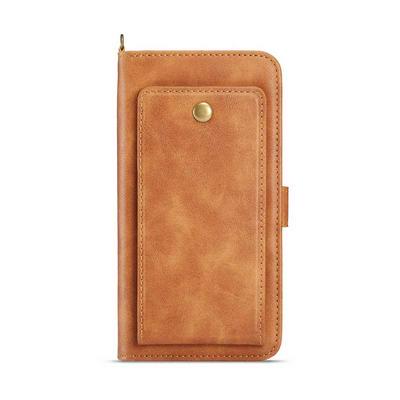 Retro Nail Detachable with Strap Picture Frame PU Leather + TPU Back Cover Case with Card Holder and Wallet Protecting Cover Case for iPhone 7 / 8 - Brown