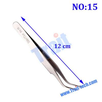 Anti-magnetic, Anti-acid, Stainless Steel Fine Tip Curved Tweezer(No-15)