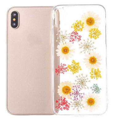 Transparent Real Flowers Specimen Epoxy Soft TPU Back Case for iPhone XR 6.1 - Chrysanthemum No.3