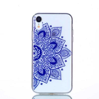 Colored Painting Transparent Soft TPU Back Cover Case for iPhone XR 6.1 - Mandala