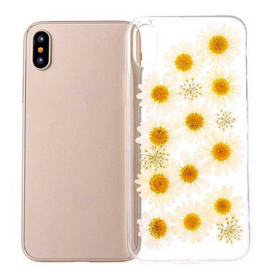 Transparent Real Flowers Specimen Epoxy Soft TPU Back Case for iPhone XR 6.1 - Chrysanthemum No.5