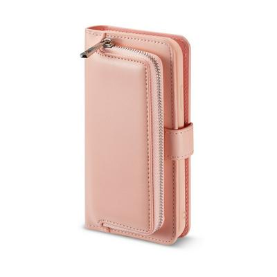 Side Flip PU Leather + Detachable TPU with Card Slots Wallet Zipper Pocket Protective Case for iPhone XR 6.1 - Gold