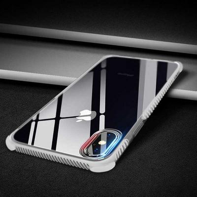 Dual Color Anti-Drop Transparent Soft TPU Back Cover Protective Case for iPhone XR 6.1 - Grey
