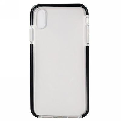 Double Color Anti-Scratch Shockprood Soft TPU Back Cover Protective Case for iPhone Xs Max 6.5 - Transparent + Black