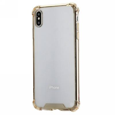 Shockproof Four Corners All Coverage Acrylic Soft Silicone Transparent Back Cover Protective Case for iPhone Xs Max 6.5 - Gold