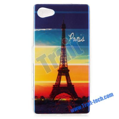 Blue-ray IMD Craft Flexible TPU Back Cover Case for Sony Xperia Z5 Compact - Eiffel Tower 