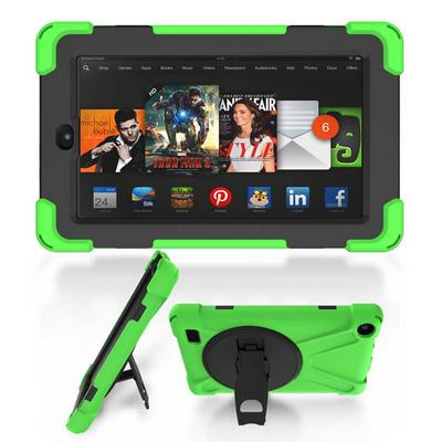 Shockwave Detachable 3 in 1 TPU + Hard PC Back Cover Case with Rotatable Stand for Amazon Kindle Fire 7 - Green